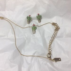 Kate Spade Cactus chain and earring set